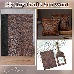 花柄PVCレザー生地  服飾材料  DIYの工芸品について  ココナッツブラウン  1350x303x3mm&nbsp;DIY-WH20076-42A