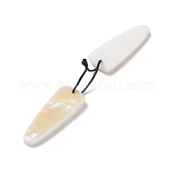 2 pendentif en coquillage blanc naturel.&nbsp;SHEL-A005-02B