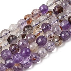 Натуральные фиолетовые фантомные кварцы&nbsp;G-Z127-B01-6mm