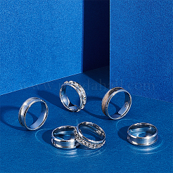 18 шт. 3 размера 201 нержавеющая сталь рифленые кольца для пальцев STAS-UN0042-68