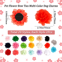 40 Stück 20 Farben Polyester Blumenornament Zubehör&nbsp;DIY-BBC0002-17