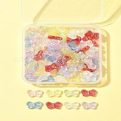 105 шт. 7-цветные переливающиеся прозрачные акриловые бусины с УФ-покрытием OACR-FS0001-88