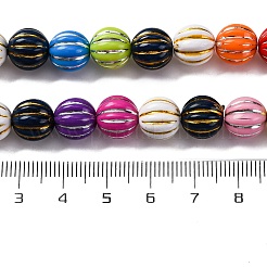 Желобчатые бусины из смолы RESI-M023-01G-G