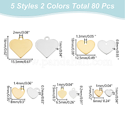 80 шт. 10 стиля подвесок из нержавеющей стали 304 и 201 STAS-WR0001-07