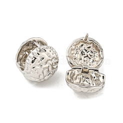 真鍮製フープピアス  プラチナ  フラットラウンド  15.5x15x14mm&nbsp;EJEW-Q799-03A-P