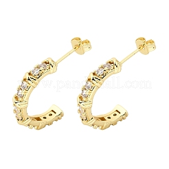 Pendientes de tuerca de circonio cúbico con micro pave de latón&nbsp;CU-CBABA66-09G