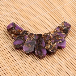 Diaspro imperiale sintetico tinto assemblato e pendenti in bronzite&nbsp;X-G-E327-01C
