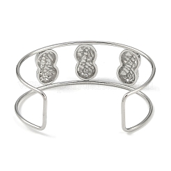 Bracelets manchettes ouverts texturés larges en acier inoxydable 304 anti-ternissement&nbsp;BJEW-Q348-05P-08