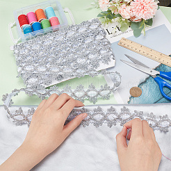 9 м металлизированная кружевная отделка SRIB-WH0011-095B