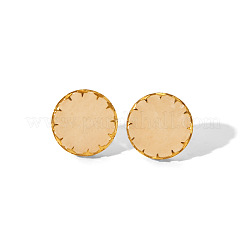 Комплект из плоских круглых колец-манжет и серег-гвоздиков из натурального розового кварца MO9107-1