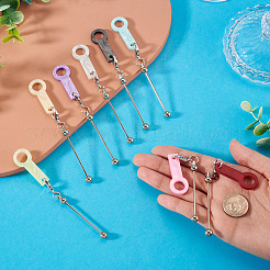 8 pendentif paille acrylique bicolore pour barre à perles&nbsp;HJEW-TA0001-48