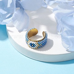 Стеклянные бусины кольца-манжеты RJEW-MZ00016-03