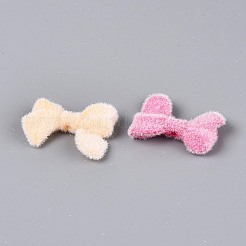 Флокированные непрозрачные акриловые бусины-бантики&nbsp;OACR-T030-10M