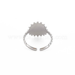 Anillo de puño abierto plano y redondo con letra inicial de acero inoxidable 304 que no se deslustra para hombres y mujeres.&nbsp;RJEW-S405-246P-Y