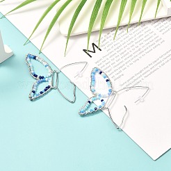 Boucles d'oreilles pendantes en perles de verre papillon pour fille femme&nbsp;EJEW-JE04658-01