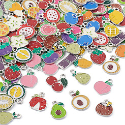 120 Stück 30 Stile Obstlegierung Emaille Charms&nbsp;ENAM-TA0003-42