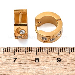 Серьги-кольца из нержавеющей стали 304 с эффектом полировки из кубического циркония EJEW-M001-26G-B