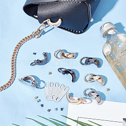 12 комплект двухцветных застежек для подвески сумок из цинкового сплава FIND-WR0008-44