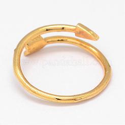 真鍮製指輪  矢印リング  ゴールドカラー  15~18mm&nbsp;RJEW-K013-01G