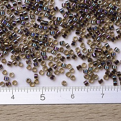 MIYUKIデリカビーズ  シリンダー  日本製シードビーズ  11/0  （db0087)ルートビール裏地ライトトパーズab  1.3x1.6mm  穴：0.8mm  約2000PCS /ボトル  10 G /ボトル&nbsp;SEED-JP0008-DB0087