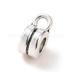 チベットスタイルの合金チューブベイル  ループベイル  ペンダントベイル  コラム  アンティークシルバー  9x4.5x6mm  穴：2x2.3mm  内径：3mm  961個/ 500g&nbsp;PALLOY-P293-218