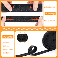 10 Yards rutschfeste elastische Strickschnur aus Polyester&nbsp;SRIB-BC0001-26
