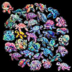 50 шт. водонепроницаемые наклейки из ПВХ с изображением морской черепахи PW-WG10E6D-01