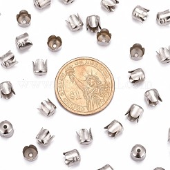 プラチナ鉄の花のビーズキャップ  6.5x7mm  穴：1mm&nbsp;X-IFIN-015Y-N