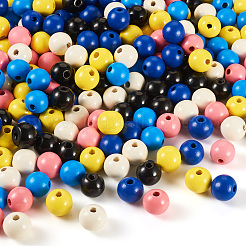 240шт 6 цвета натуральные деревянные бусины WOOD-TA0002-74B