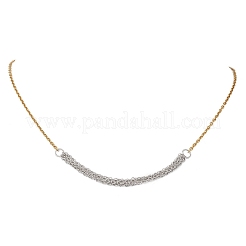 Подвеска на цепочке из двухцветной нержавеющей стали 304 с колонновидными звеньями.&nbsp;NJEW-JN05935