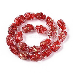 Ручной работы золотые и серебряные шарики фольги стекла&nbsp;FOIL-N030-02G