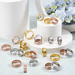 24 шт. 24 стиля колец из нержавеющей стали для женщин RJEW-NB0001-07