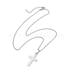 Religiöser Kreuzanhänger aus Edelstahl 201&nbsp;NJEW-JN05995