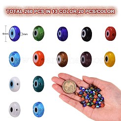260 pz fatto a mano perline di lampwork malocchio&nbsp;LAMP-SZ0001-06
