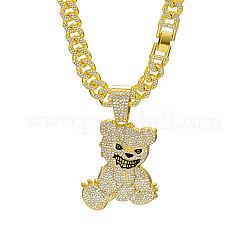 Мужские кубинские звенья цепи с подвеской в виде медведя из цинкового сплава FS-WGDB54B-03