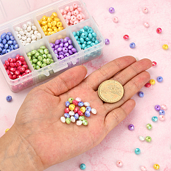 800шт 8 цвета непрозрачные акриловые бусины&nbsp;MACR-CJ0001-28