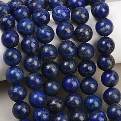 天然石ラピスラズリビーズ連売り  ラウンド  10mm  穴：1mm  約38個/連  15.5インチ（395mm）&nbsp;G-G953-03-10mm