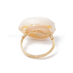 Натуральные перстни из ракушек каури для женщин RJEW-JR00834