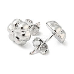 Серьги-гвоздики из латуни с цветочным покрытием EJEW-F331-29P