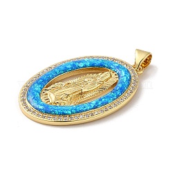 Покрытие стойки латунь микропаве фианиты с подвесками из синтетического опала KK-D088-22G