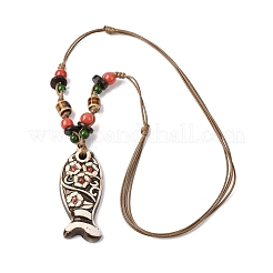 Керамическая подвеска в виде рыбы NJEW-B146-04