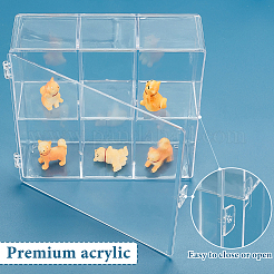 2-ярусные 6 сетки прозрачные пластиковые витрины для фигурок ODIS-WH0020-90