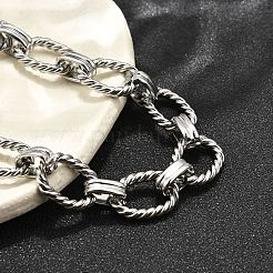 Браслеты из овальной цепочки из нержавеющей стали 304 для женщин&nbsp;X-BJEW-R021-09P