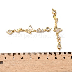 Латунные подвески из прозрачного кубического циркония&nbsp;KK-Z139-12G-04