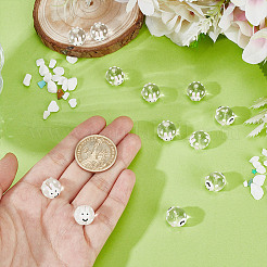 20шт прозрачные бусины лэмпворк ручной работы LAMP-DR0001-07