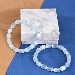 Bracelets extensibles en perles de colonne de sélénite naturelle teintée pour femmes&nbsp;BJEW-I312-05A
