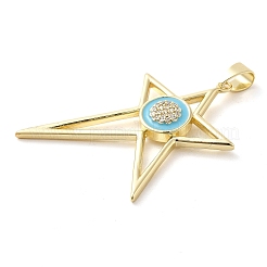 Подвески из настоящей позолоченной латуни с прозрачным кубическим цирконием 18 карат&nbsp;KK-A198-23G-01