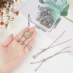 10шт 304 нержавеющая сталь слайдер браслет/боло браслеты изготовление STAS-BBC0004-66