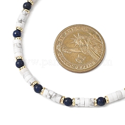 Ожерелья из круглых бусин хейши из натурального лазурита и натурального хаулита NJEW-JN05662