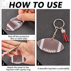 DIY Sportball Acryl Anhänger Schlüsselanhänger Bausätze&nbsp;DIY-SP0001-44C